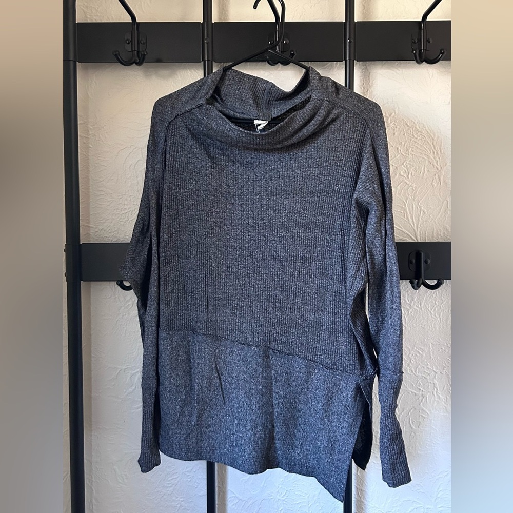 Free People Mock swoop neck shirt